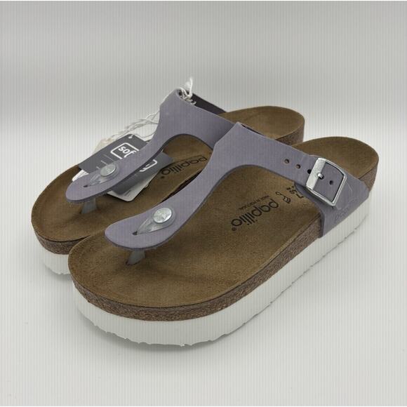 Birkenstock Gizeh Flex Platform Nubuck Leather Purple Fog Womans 37 6 Regular - Picture 1 of 7
